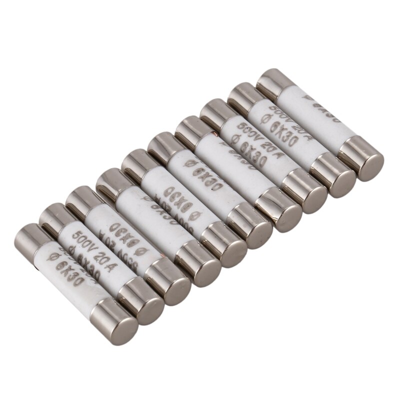10 Stücke 6mmx30mm 20A Faset-Schlag Keramik Sicherung Verknüpfung 500V: Default Title