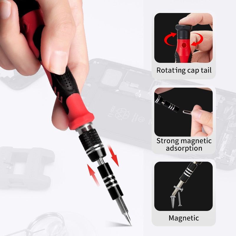 138/115/52 In 1 Precision Screwdriver Set Magnetic Screwdrivers Kit Precision Torx Hex Screwdriver Hand Tools Muiluse Repair set