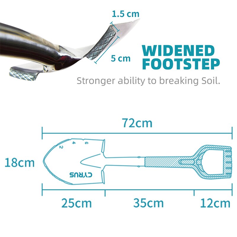 Stainless Steel Garden Shovel Snow Digging The Vegetables Flower Spade Gardening Outdoor Tools