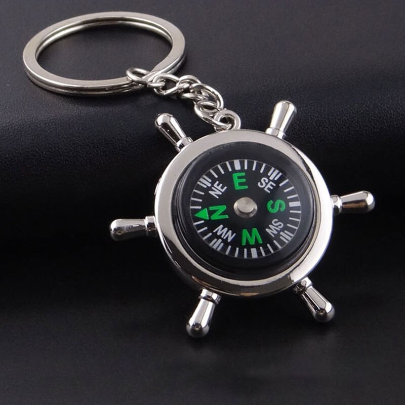 Mini Key Chain Hiking Navigator Survival Pocket Compass Tool Outdoor Travel Portable Alloy Silver Camping Hiking Compasses: Army Green
