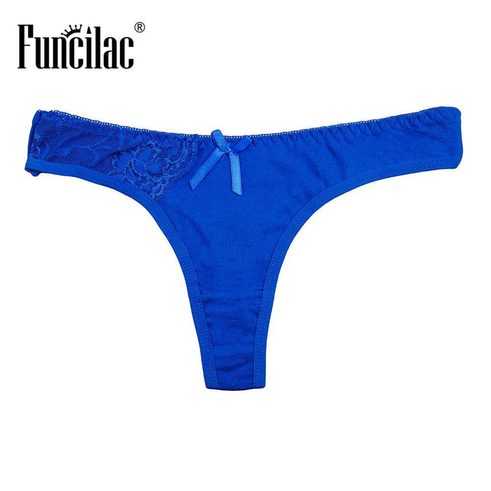 FUNCILAC Sexy Women Thongs and G Strings Cotton Panties Micro Tangas Culotte Femme Coton Woman Panties Underwear 5 pcs/Lot