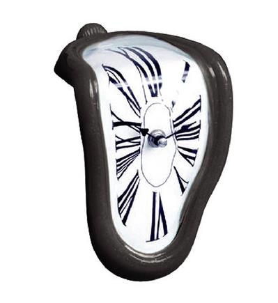 Surreal Melted Twisted Wall Clock Salvador Dali Styled Clock Amazing Home Decor: Black