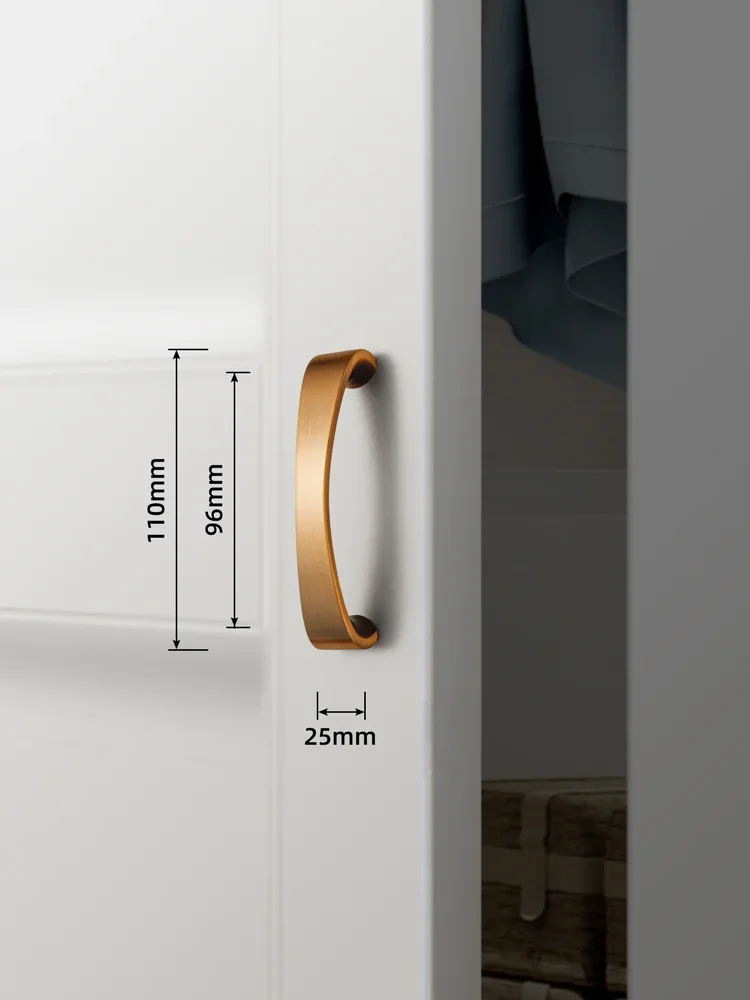 Modern Arch Pull High-end Yellow Bronze Drawer Knobs Kitchen Cupboard Door Handles Cabinet Handles for Furniture Hardware: Beige