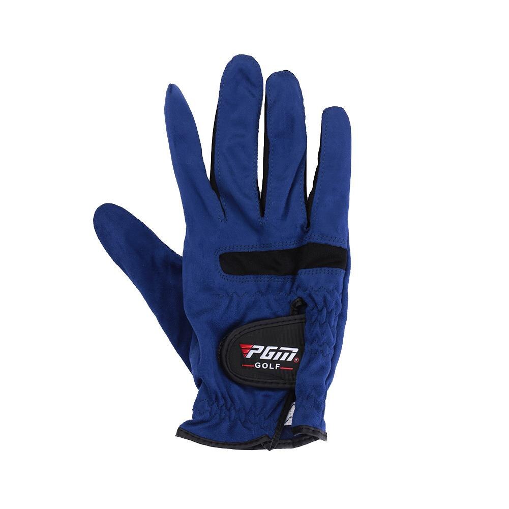 Suave tela de microfibra azul, guantes de Golf antideslizante, abrasión Universal: Blue 27 yards  / left hand 