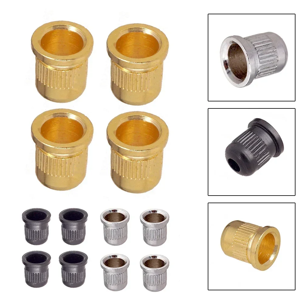 4Pcs Electric Guitar Through Body Bass Strings Ferrules Gold String-Through Body Ferrules For-Stratocaster TL Electric Guitar