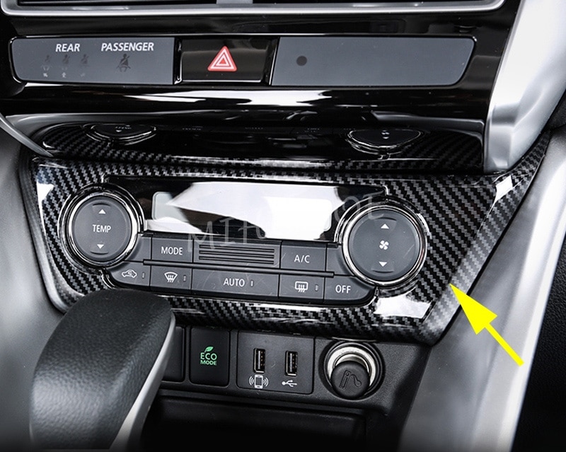 Interieur Dashboard Ac Airconditioning Switch Cover Voor Mitsubishi Eclipse Cross Koolstofvezel Overlay
