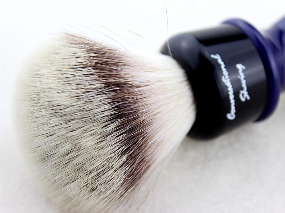 Conversational Shaving-22mm G4 synthetic hair shaving brush with B&D resin handle+FREE STAND
