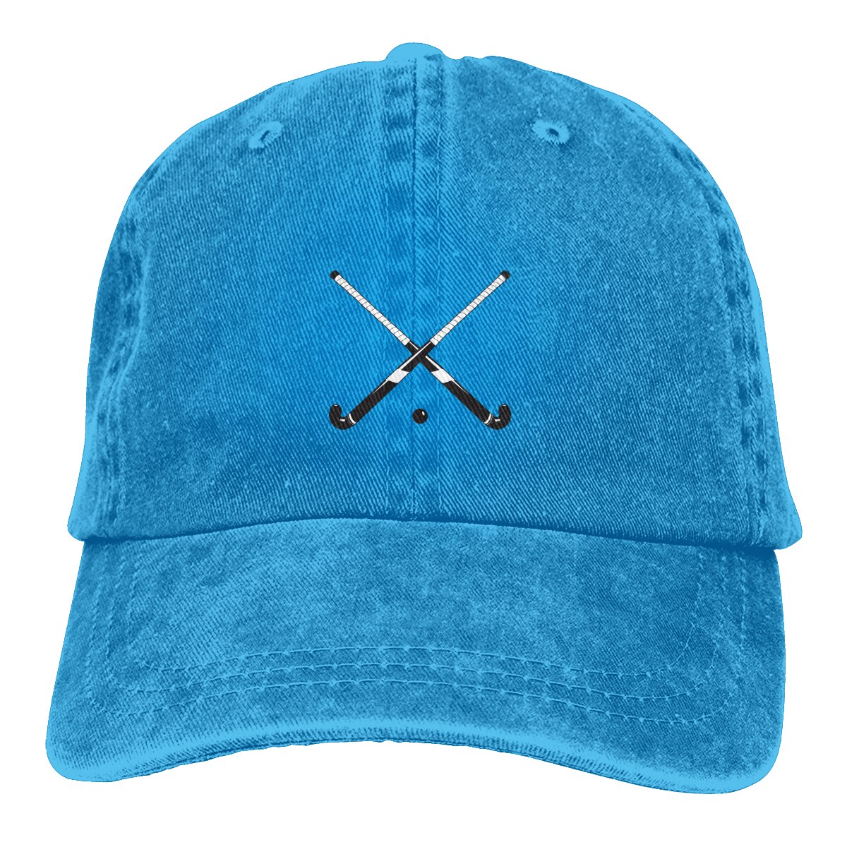 Crossed Field Hockey Sticks RetroBaseball Cap Cowboy Hat Fitted Cap Snapback Hat for Men Women Casual Cap Sun Hat Outdoor Cap: Blue