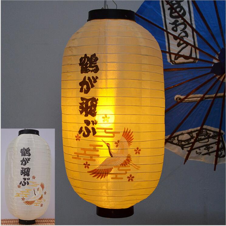 Japansk stil papirindretning lanterne vandtæt papirlampe hængende lys satin bar dekorativ pubhusindretning