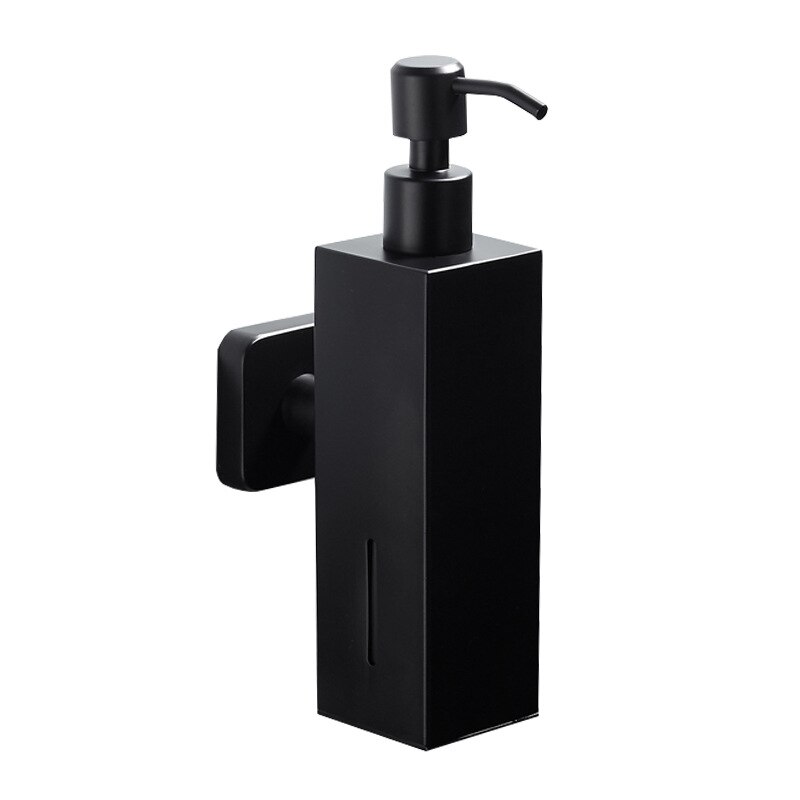 Black Soap Dispenser Wall Mount 304 Stainless Steel Liquid Soap Dispenser for Bathroom Accessories Deck Mounted Detergent Bottle: Squaer Wall-mounted