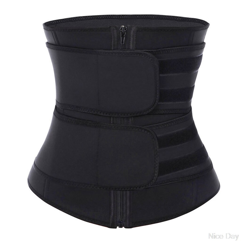 Taille korset met stalen baleinen trainer sauna zweet sport gordel cintas modeladora lumbale shaper workout trimmer riem  a17 20: Zwart / Ik