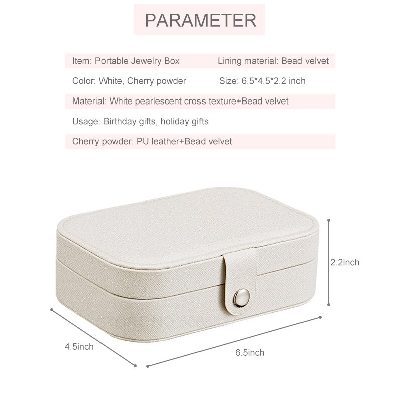 PU Leather Jewelry Box Storage Box Ring Display Lady Case Portable Jewelry Organizer for Necklaces Joyeros Organizador De Joyas