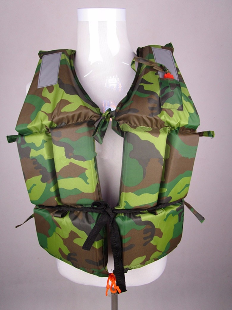 Chaleco salvavidas para adultos, ropa de camuflaje para pesca, natación, rafting, surf, control de inundación, chaleco grueso