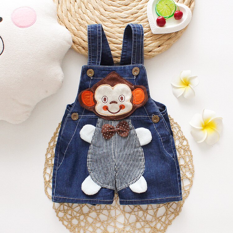 Diimuu Zomer Zuigelingen 1-3Y Kids Baby Jongens Denim Korte Broek Kleding Kinderen Jongen Toevallige Korte Overalls Cartoon Print Kleding: 9m