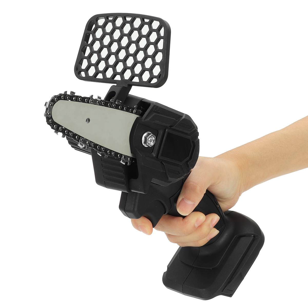 Cordless Electric Chain Saw 4inch Portable Electric Saw Woodworking Cutting DIY Tool Electric Pruning Saw for 18V Makita Batter