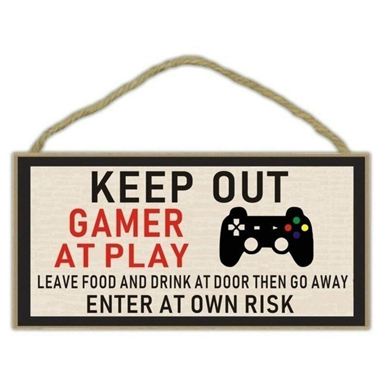 Anti-Storen Houden Gamer Op Spelen Hout Deur Decor Plaque Funny Novelty Slaapkamer Decor Lijst Voor zoon Brother