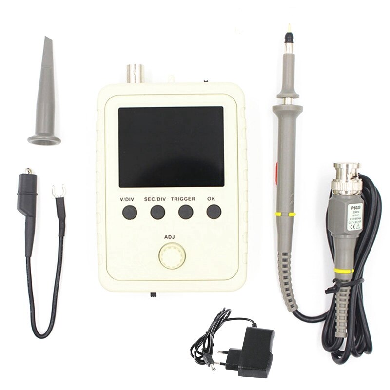 DIY Digital Oscilloscope Kit Assembled Digital Oscilloscope with P6100 Probe 9V 1A Power Adapter EU Plug: Default Title