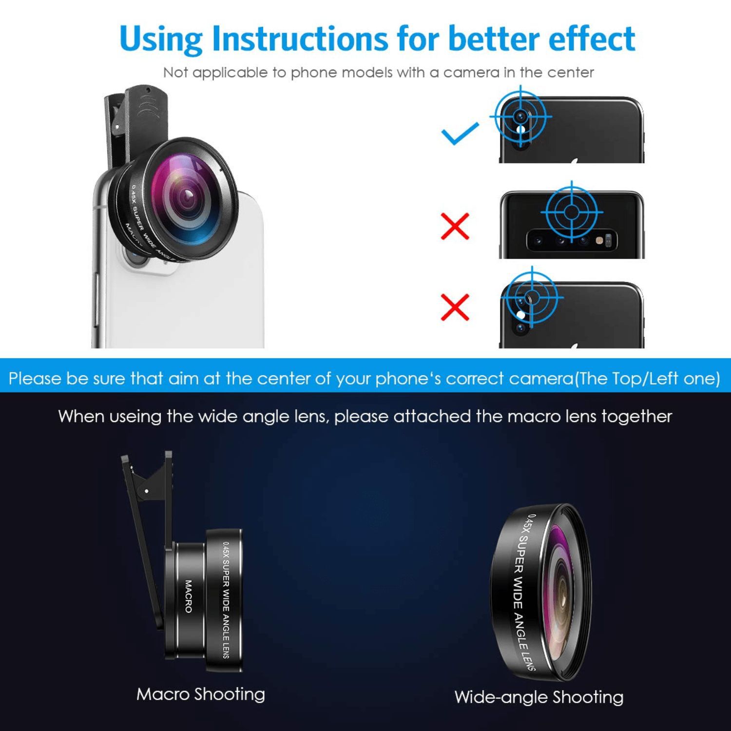 2 In 1 Hd Mobiele Telefoon Camera Groothoek Lens Telescoop Macro Lens Voor Iphone 11 Pro Samsung Xiaomi Lente para Celular