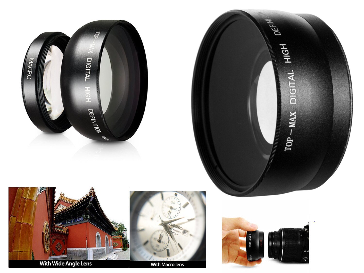 0.45X HD Super Wide Angle Lens with Macro and Adapter Ring Cap Keeper For Canon G5X G7X Mark III II G7XMK2 G7XMK3 Digital Camera