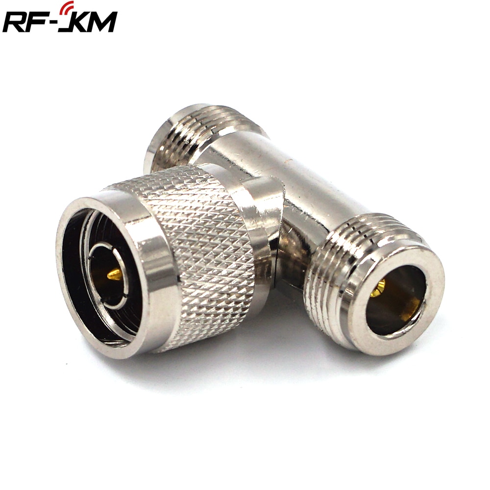 3 Way Connector N Male Jack to 2 N Female Triple T in RF Adapter for Antenna / Signal Repeater N Male Connector