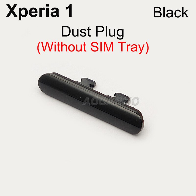 Aocarmo Voor Sony Xperia 1 / X1 / XZ4 J9110 Enkele Dual Geheugen Microsd Kaarthouder Reader Sim Tray Slot vervanging: Dust Plug--Black