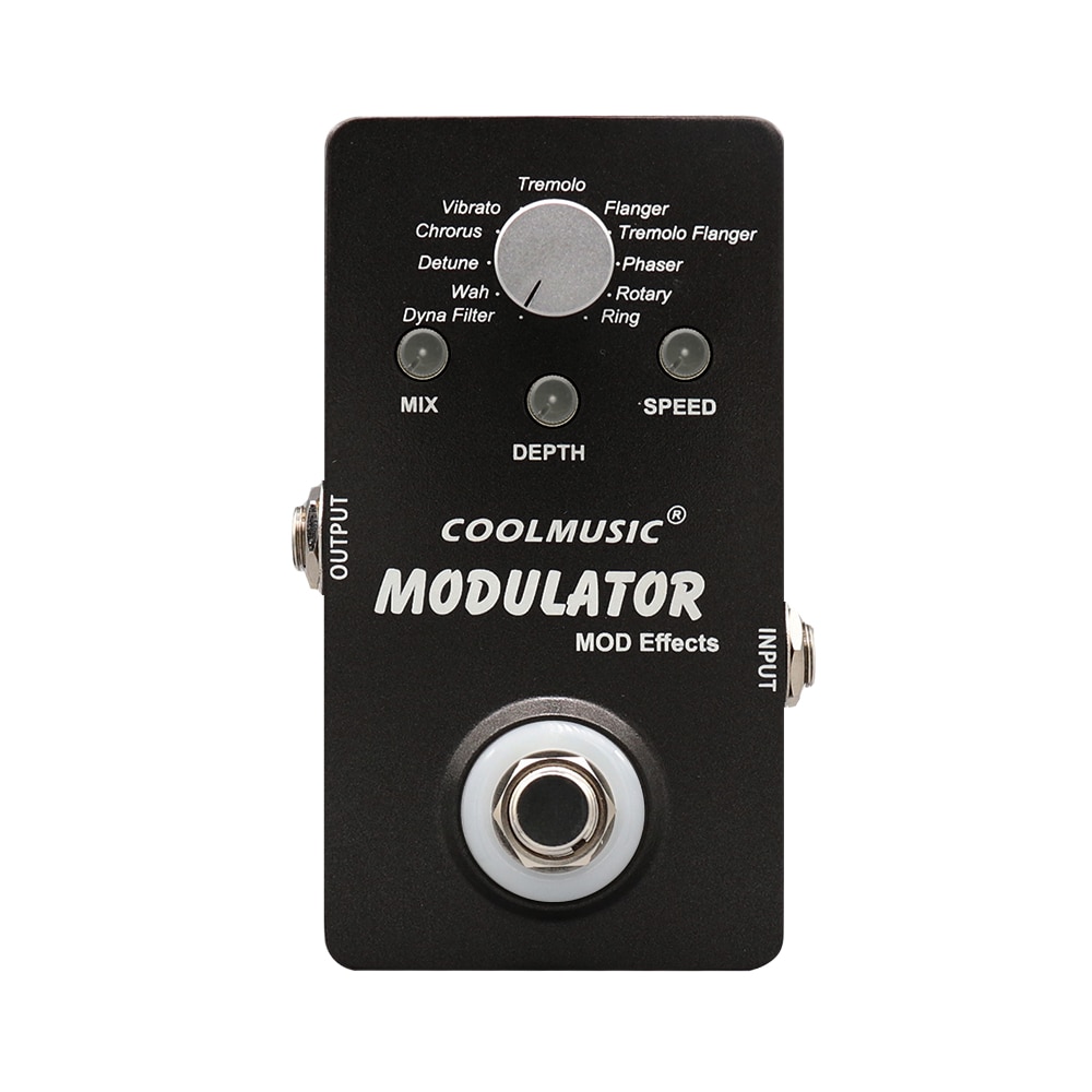 COOLMUSIC A-ME01 Electric Guitar Digital Modulator Effect Pedal with 11 Modulation Effects True Bypass Full Metal Shell black