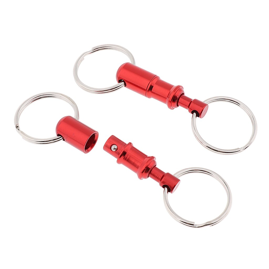 2 Stks/pak Quick Release Sleutelhanger Pull-Apart Afneembare Sleutelhanger Met Twee Zware Split Rings Key Accessoires
