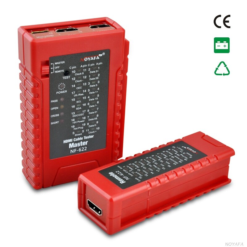 Noyafa NF-622 HDMI Cable Tester With Standard HDMI and HDMI Connector Wiremap Continuity: Default Title