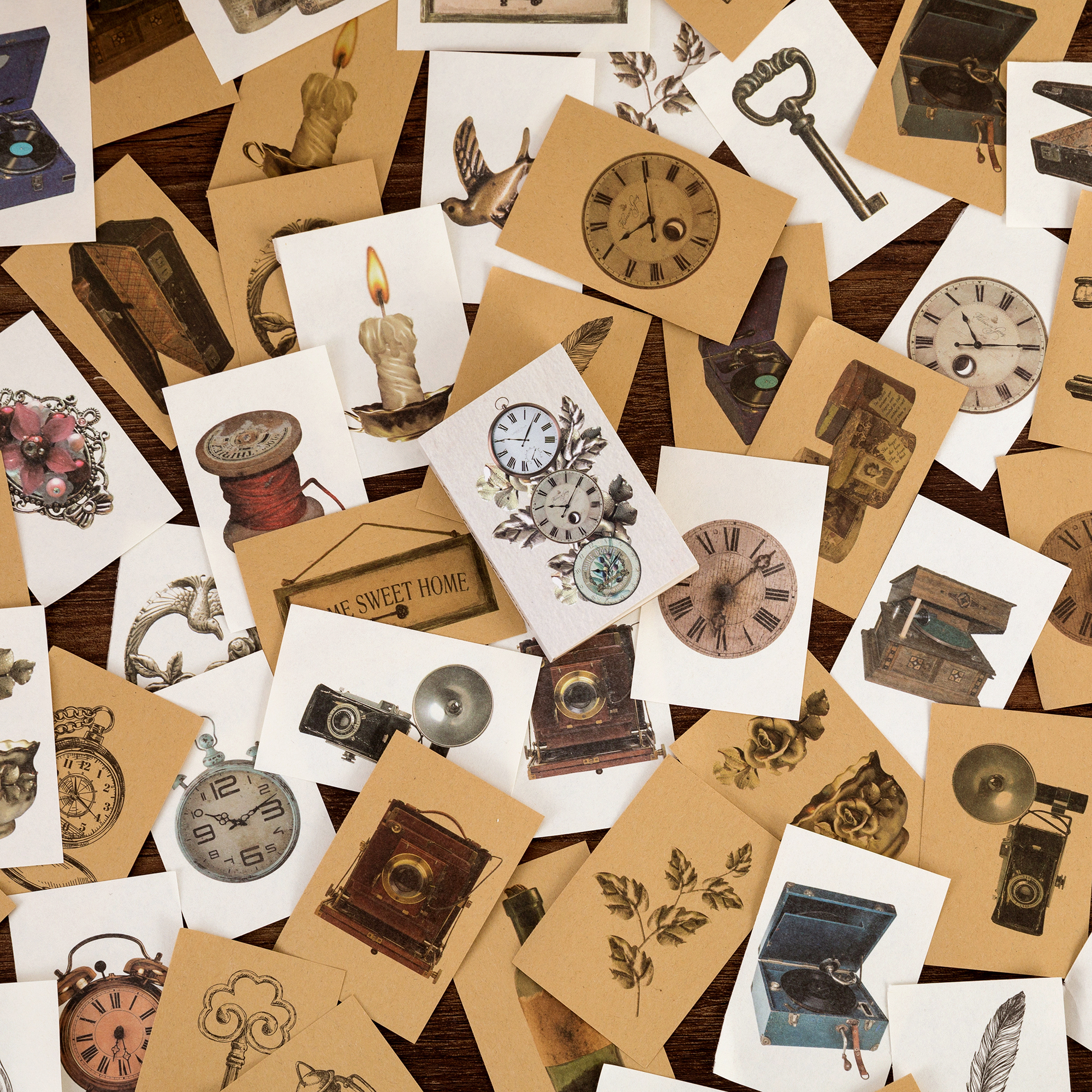 Mini papier décoratif Vintage noir et blanc pour livre, fournitures de papeterie pour Scrapbooking, livre de poche, 80 pièces/lot: H