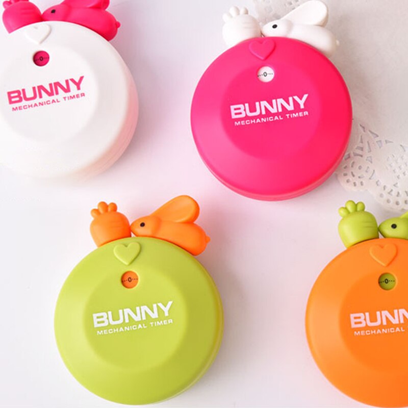 Minuterie de cuisine mécanique 60 Minutes, dessin animé lapin, navet, alarme, rappel de compteur, accessoires de cuisine utiles