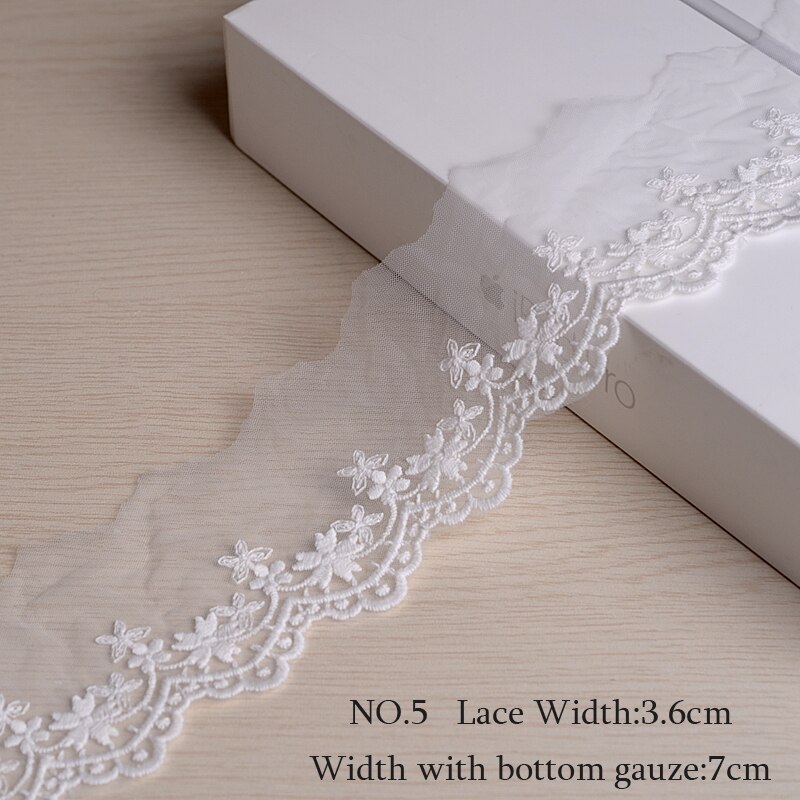 Materiał koronkowy DIY akcesoria siatka gaza rękojeść koronka bawełniana koronka biały beż wesele tkanina na suknię wykończenia ręcznie: nie.5