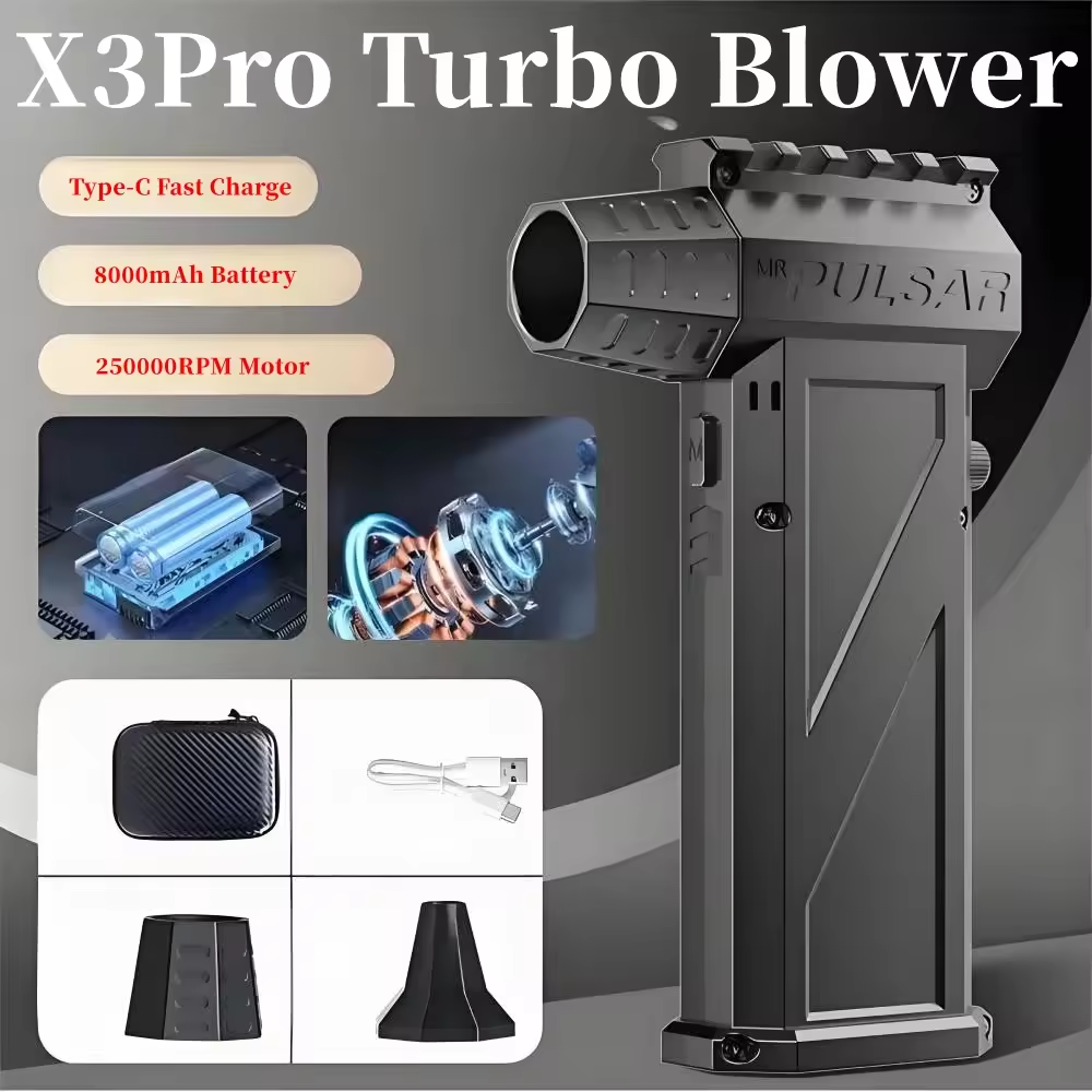 250000RPM X3pro Violent Blower Powerful Snow Blower Handheld Brushless Motor Vacuum Cleaner Electric Air Blower Car Dryer ﻿: Brown