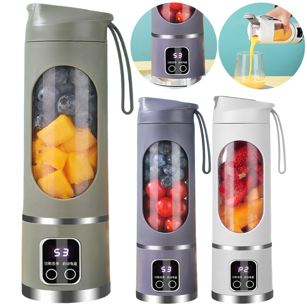 Draagbare Blender 450Ml Elektrische Juicer Fruitmixers 1500Mah Usb Oplaadbare Smoothie Mini Elektrische Juicer Met 12 Bladen