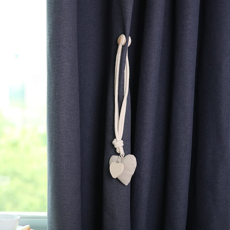 Ihanat sydämen muotoiset verhokiinnikkeet rei'itysvapaat magneettiverhot soljenpidike verhohihnat kodin koristetarvikkeet: Beige