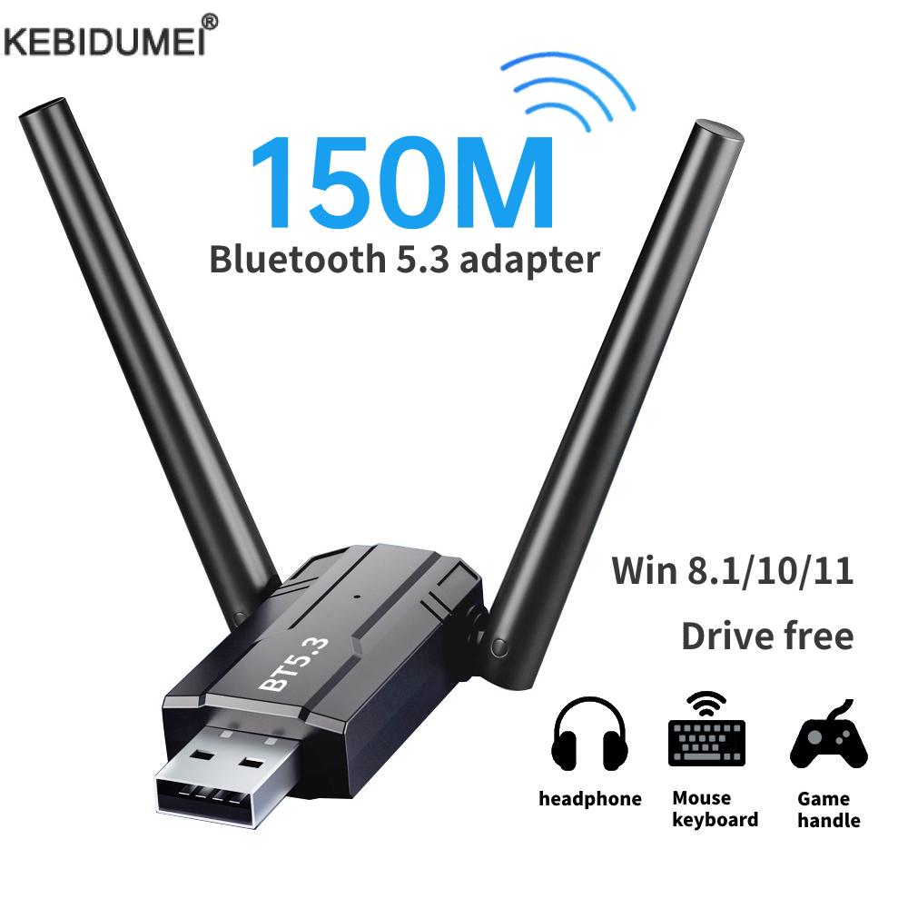 150M Bluetooth 5.3 5.0 Adattatore Driver gratuito USB Bluetooth Dongle Adaptador per PC Windows 11/10/8.1 Mouse Tastiera Ricevitore audio