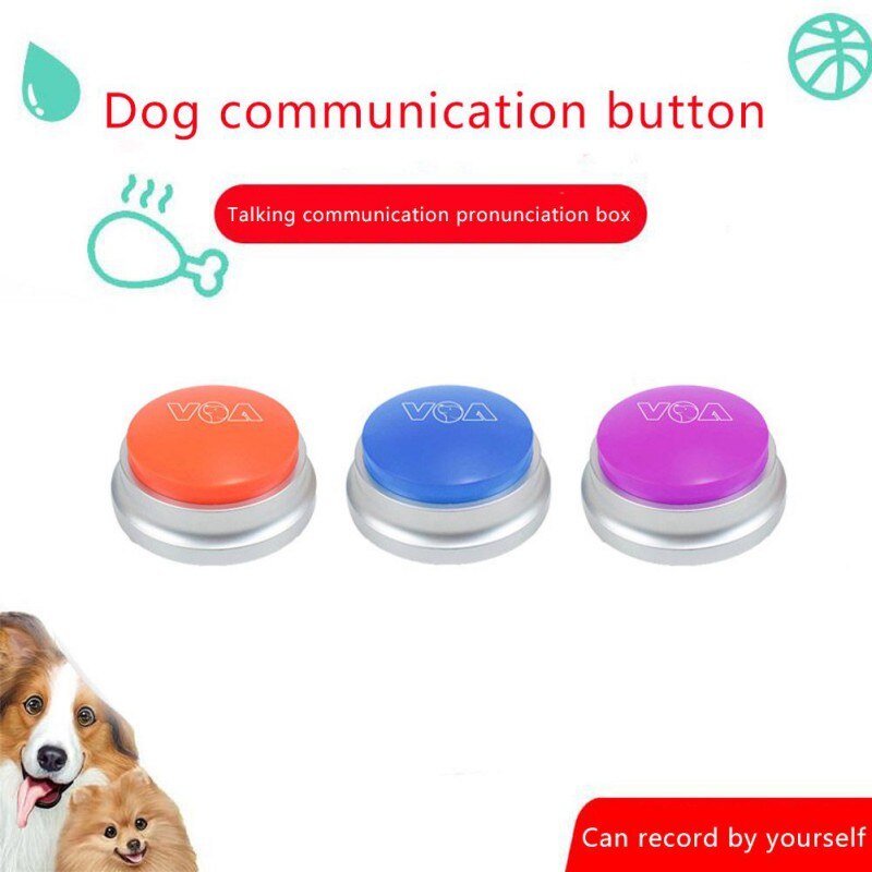 Bouton sonore pour animal de compagnie, jouet parlant, Buzzer sonore, bouton parlant enregistrable, fournitures de jeu de fête, jouets d&#39;entraînement pour chien,