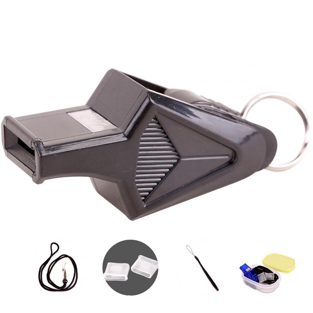 Multifunctional game whistle imitating dolphin shape, prevent loss, lightweight referee whistles for training.: Black
