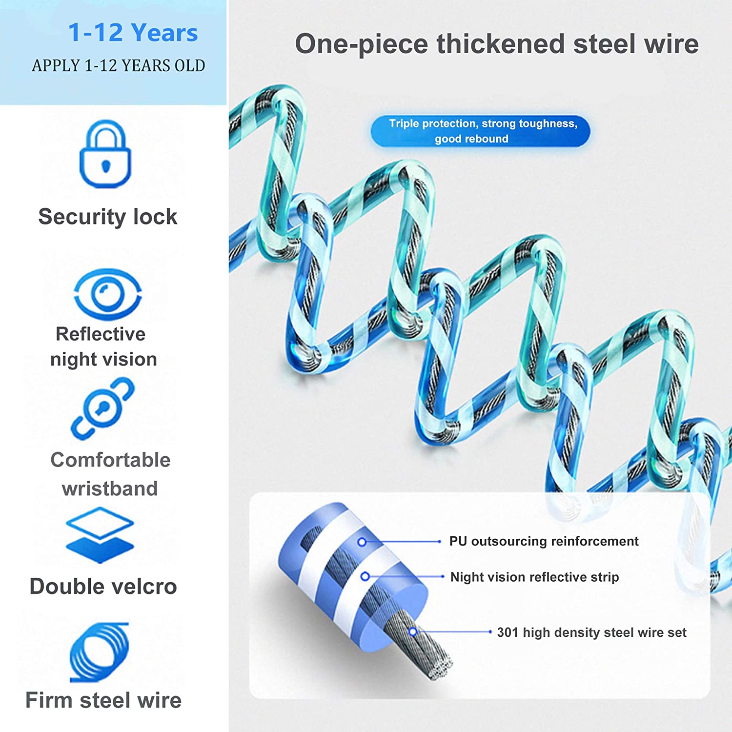 Anti Lost Wrist Link with Magnetic Induction Lock Toddler Wrist Leash for Kids Child Safety Harness Baby Proofing Wristband