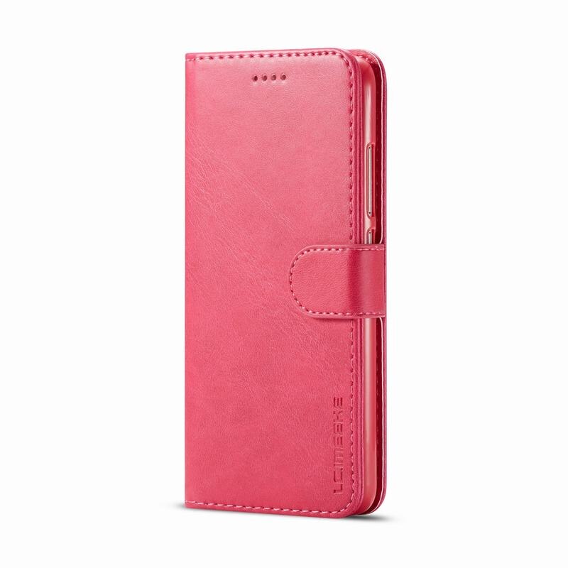 Cover Case For Samsung Galaxy A10 Cases Luxury Business Magnetic Flip Plain Wallet Stand Phone Bags For Samsung M10 A 10 Coque: For M10 / Rose Red