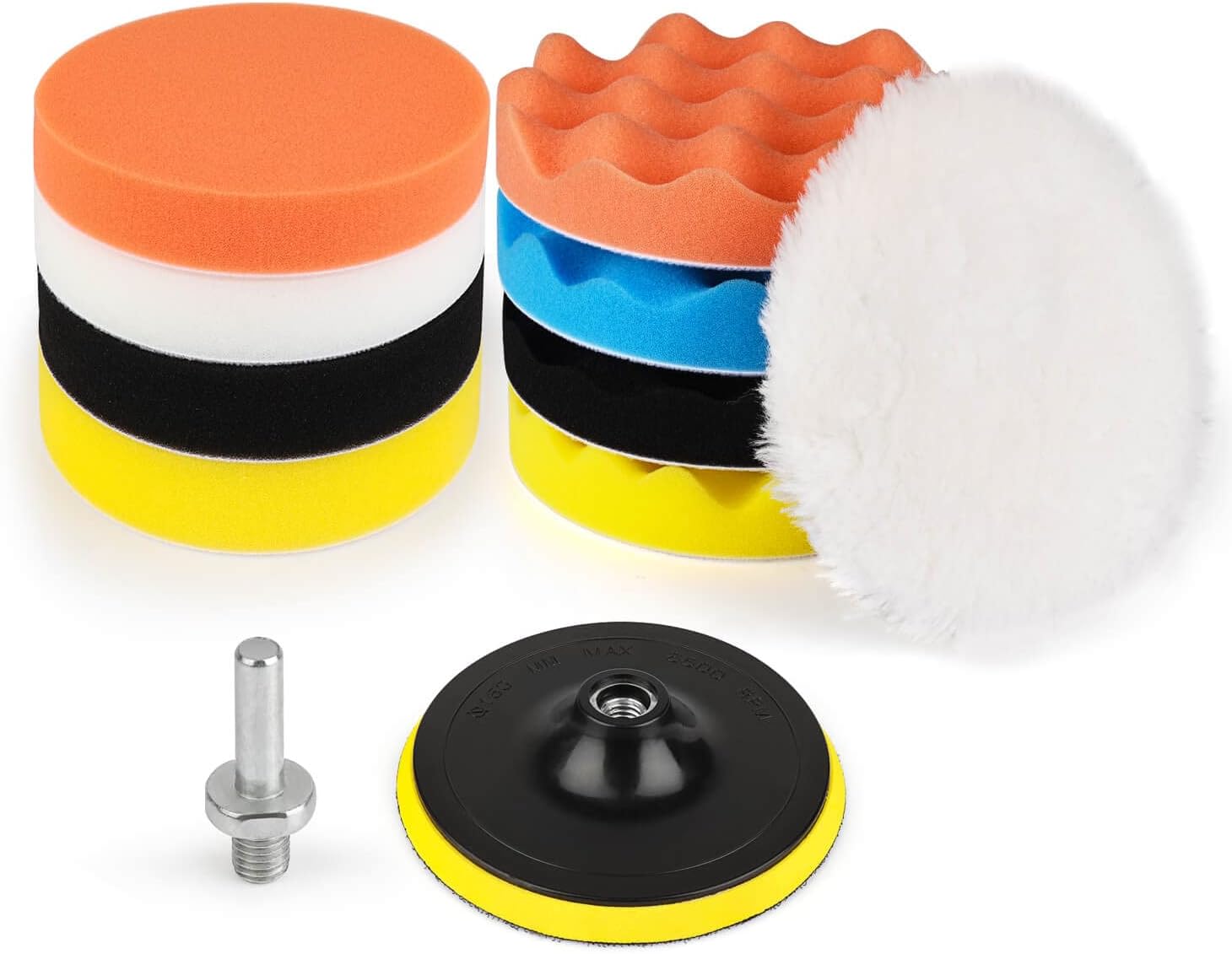 5 Zoll (125 mm) Bohrpolierpads 11-teilig Auto-Polierer und -Puffer Set mit Poliermittel