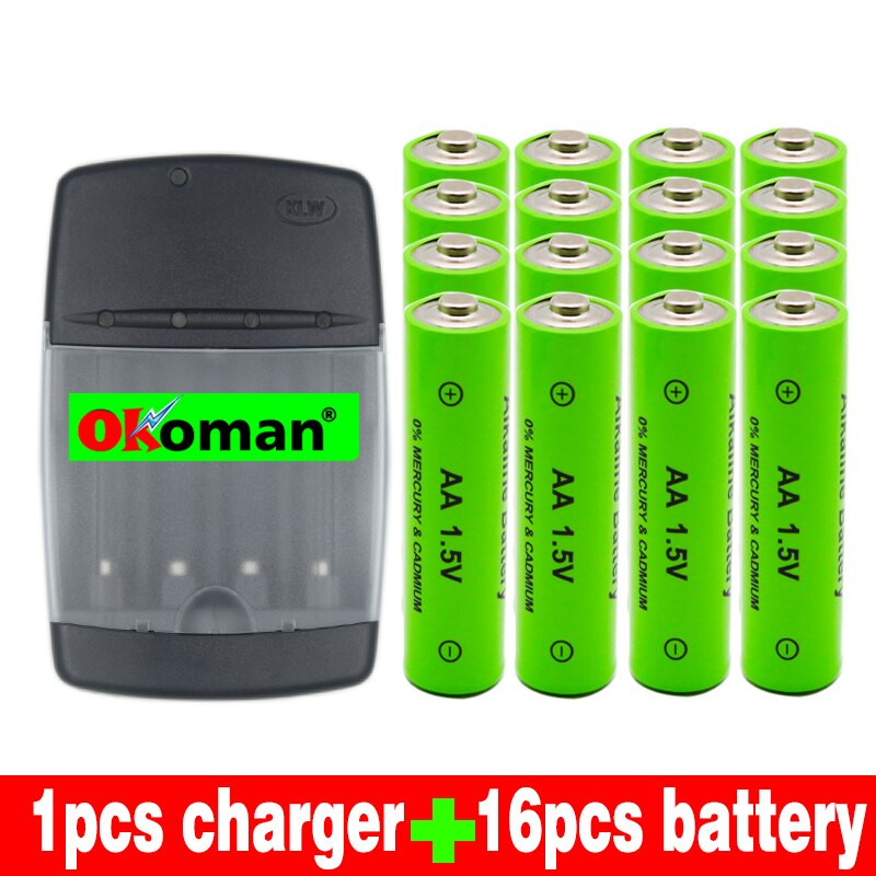 AA 3000mah 1.5V alkaline rechargeable battery for LED light electric toy battery and four-slot alkaline battery charger: Blue