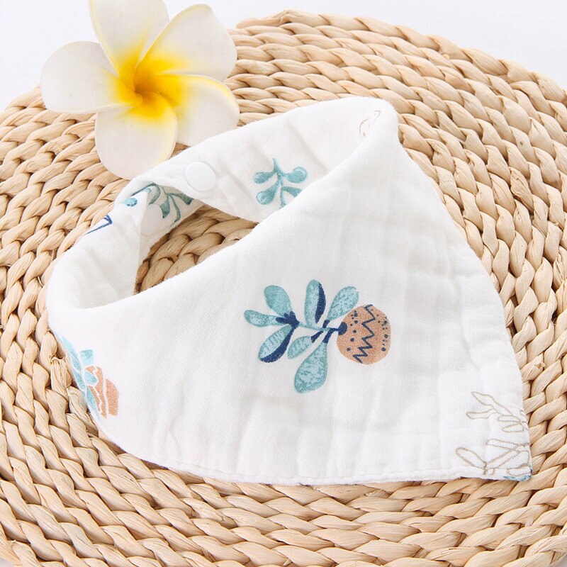 Muslin Baby Slabbers - Cartoon Dierenprint - Katoen Bandana Smock - Unisex Baby Spuugdoekjes: Bloem
