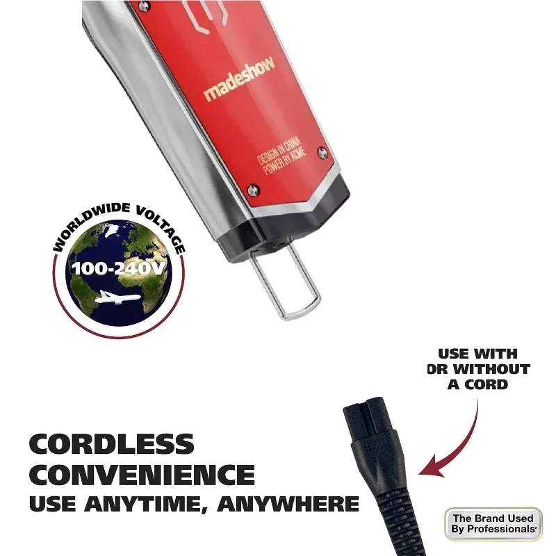Madeshow M10 + tondeuse à cheveux professionnelle pour homme barbier 0mm tondeuse à tête chauve 2200mAh finition Machine de coupe de cheveux 7000 tr/min