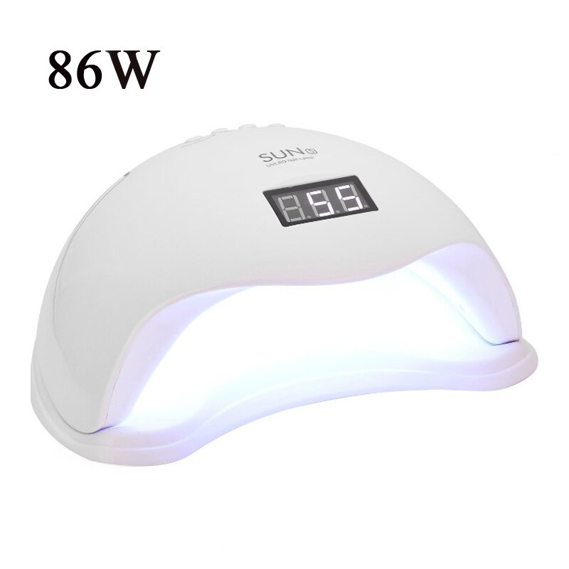 86W LED UV Nail Lamp Manicure Nail Dryer Ice Hybrid Lamp with Auto Sensor Timer for Nails Gel Polish Drying: 86W-US Plug-white