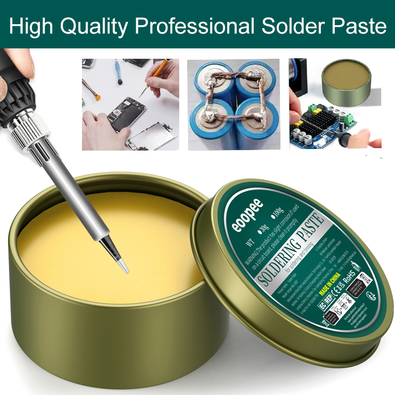 Loddepasta rosin flussmiddel 10g/30g/100g blyfri sveiseflussmiddel jernreparasjon sveisepasta lodding tinn loddeolje loddeflussmiddel