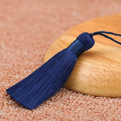 2 stücke 8cm Polyester Seide Quaste Pinsel Anhänger Ohrring Charme Satin Quaste DIY Schmuck Machen Hochzeit Wohnkultur zugriffs: Navy blue