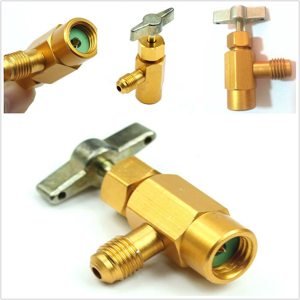 1pc 60*35mm 1/4 gängad adapter r -134a kylmedelsburk utmatning flask kranöppnare ventil