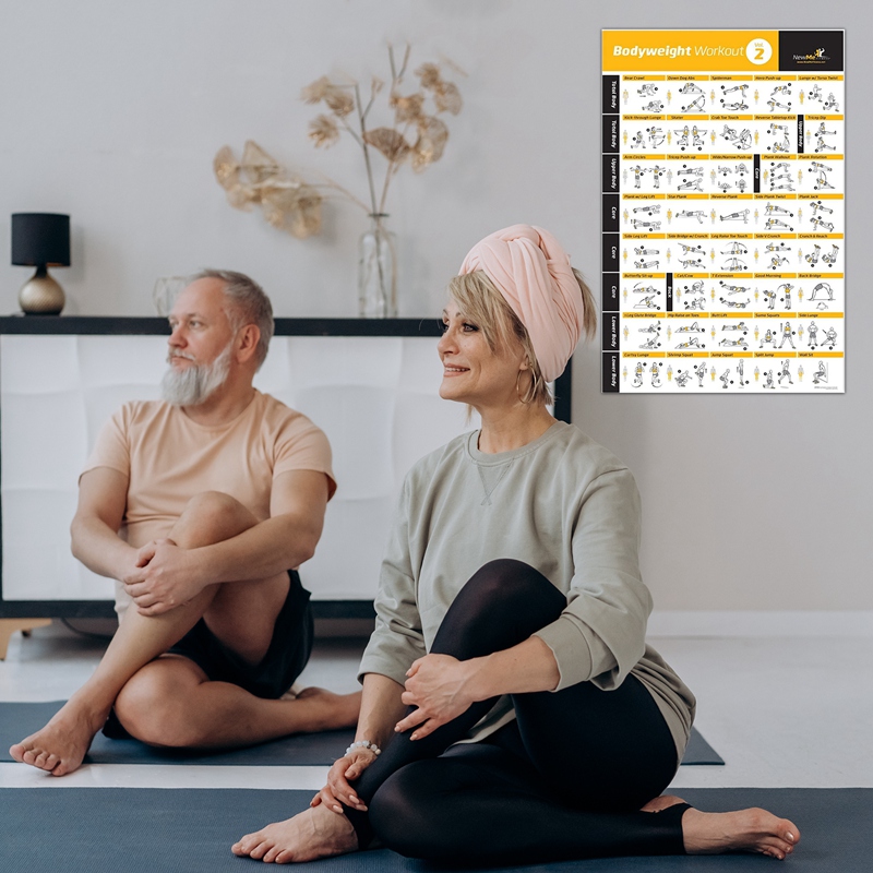 Fitness Workout Posters-Lichaamsgewicht Oefening Posters Voor Body Workout-Core,Abs, Benen, glutes &amp; Bovenlichaam Training Programma: Default Title