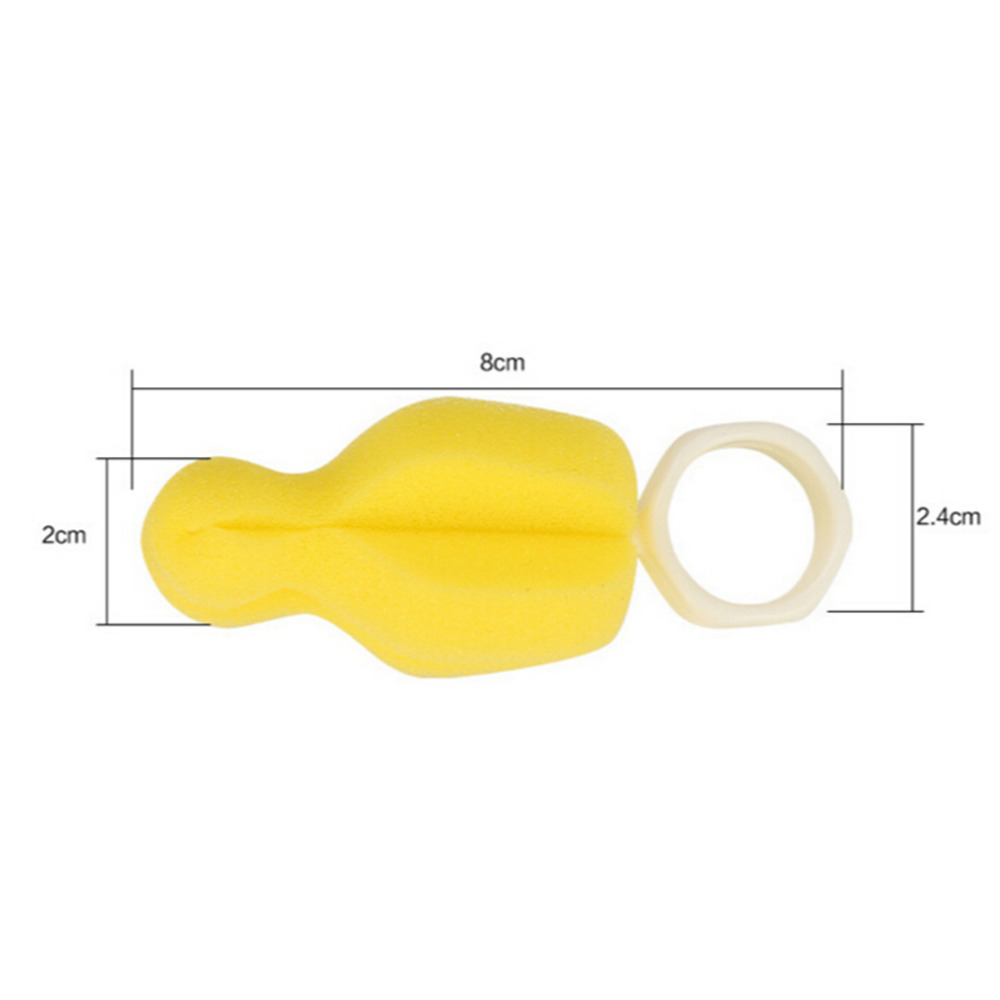 2pcs 360 Degree Rotating Sponge yellow Baby Nipple Brush Babies Teat Cleaning Feeding Bottle Brushes Infant Pacifier Cleaner