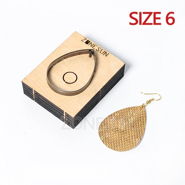 ZONESUN coupe de boucle d'oreille en cuir | Matrice de papier en forme d'art, outil de décoration en cuir pour découpe, Machine à découper, artisanat bricolage: Size 6